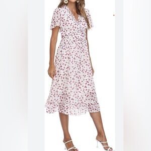 Floral Pink Midi Dress